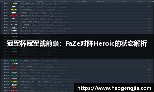 冠军杯冠军战前瞻：FaZe对阵Heroic的状态解析